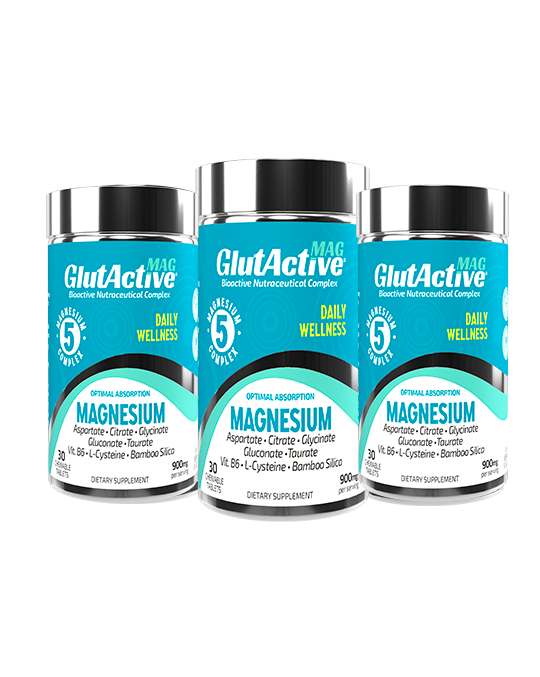 GlutActive MAG 750mg, 5 Magnesium Sources: Glycinate, Aspartate, Taurate, Gluconate, Citrate/ Natural Calm, Sleep Support, Muscle Recovery, Great Flavor/ Vitamin B6/Cysteine/ Bamboo Silica/ Higher Absorption.