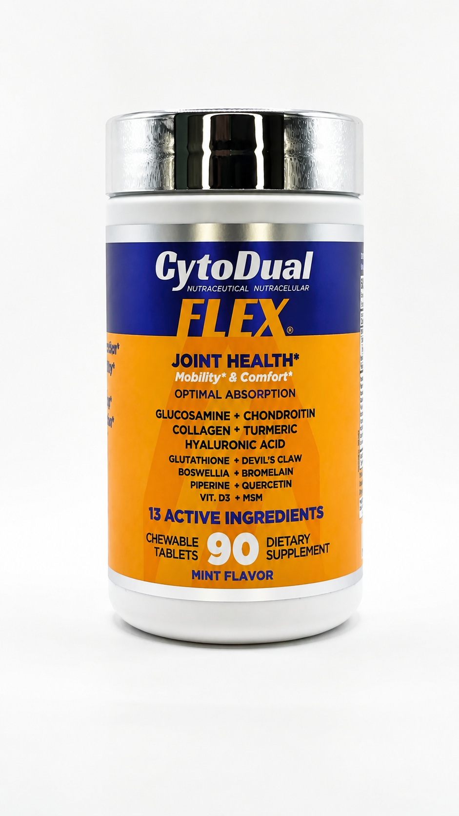Antioxidant, improves mobility, protects articular cartilage, joint and muscle analgesic, anti-inflammatory | Boswella, Conditrin, Glucosamine, Devil's Claw, Turmeric, Hyaluronic Acid, Collagen, MSM, Quercetin, Bromelian, Vit D3