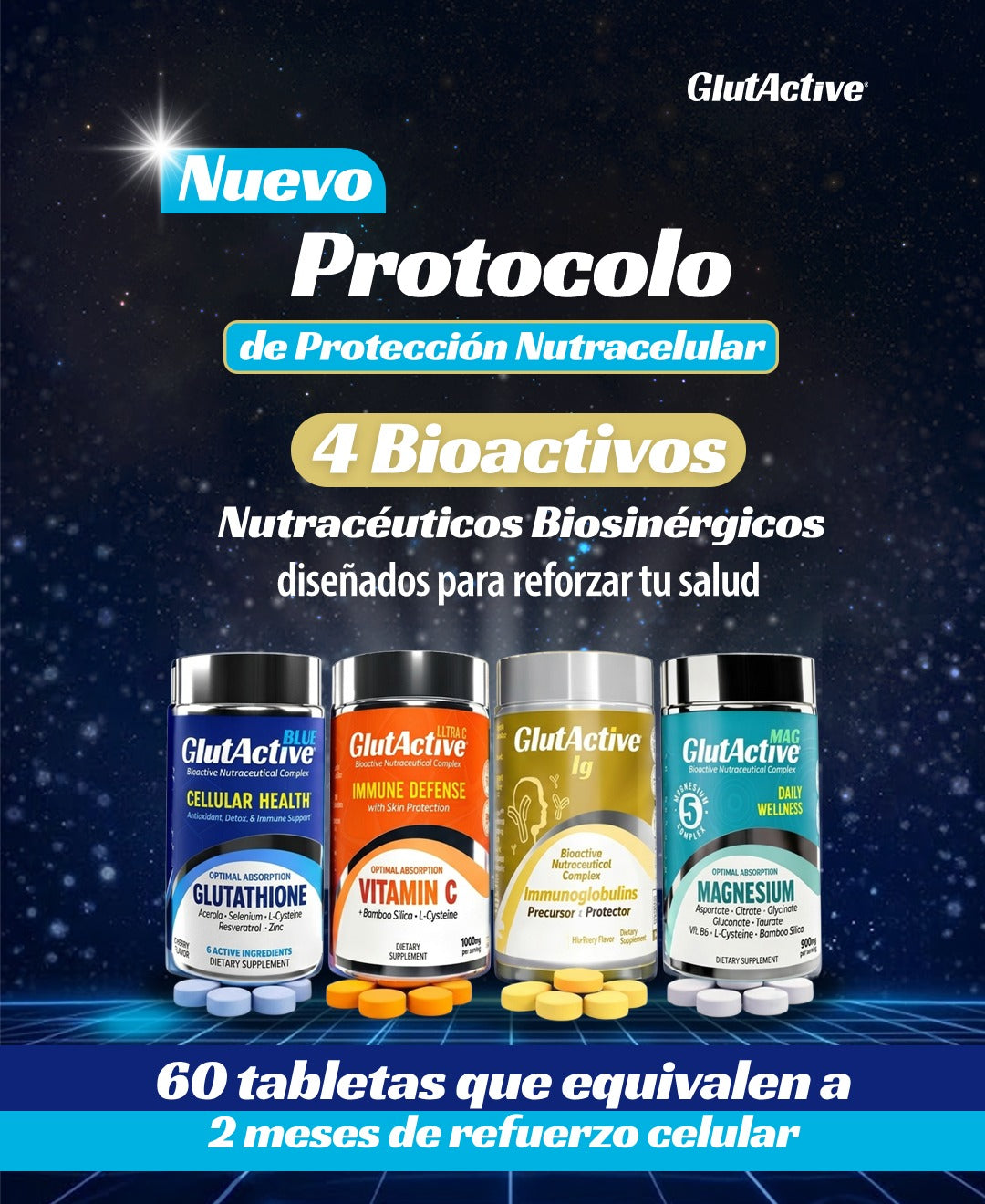 Protocolo de Protección NutraCelular 4 Bioactivos(Combo Sold EXCLUSIVELY by this Website)