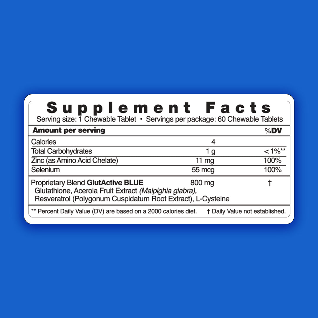 Antioxidant | Cellular Detox, Increased Energy, Anti-Aging and Daily Immune Function Support | Heart Health | Glutathione + Cysteine | Acerola + Resveratrol | Selenium + Zinc | Chewable Tablets x 3